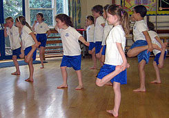 Children exercising 